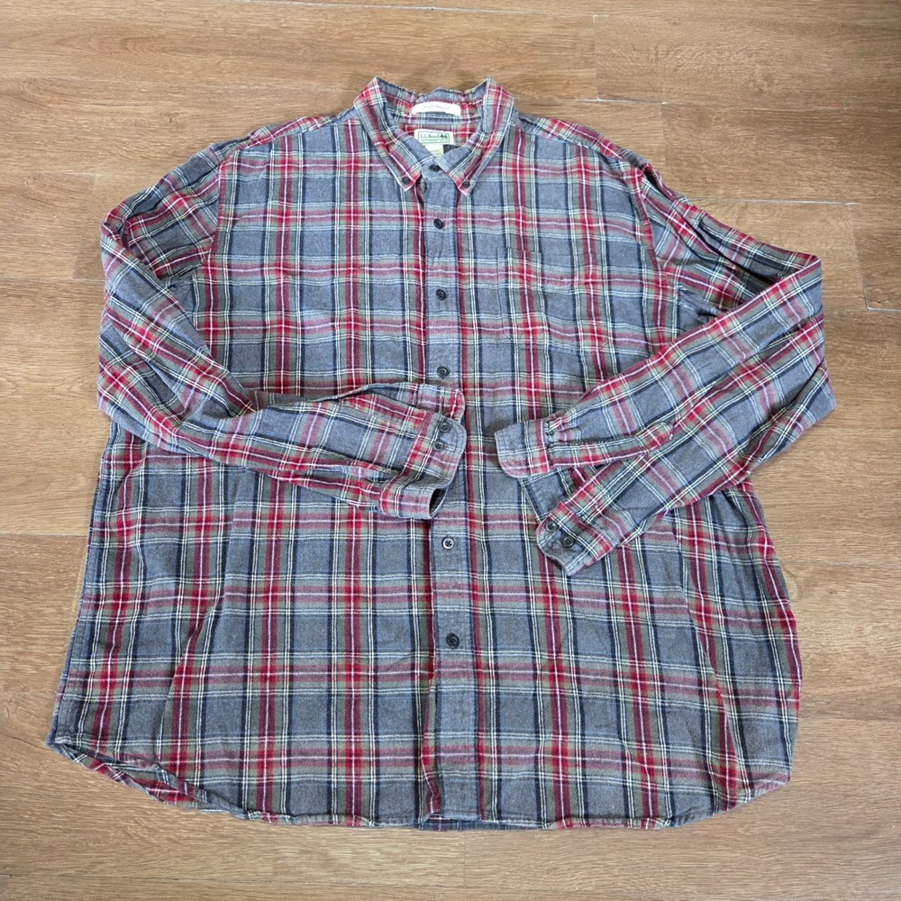 LL Bean Mens XXL reg Traditional Fit Plaid Flannel Button Up Shirt Long Sleeve.